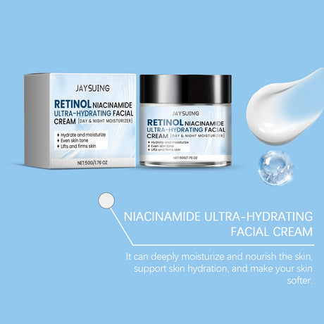 Hydrating Face Moisturizer with Niacinamide Hyaluronic Acid Retinol Repair Skin Barrier Day Night Long-Lasting Hydration Cream