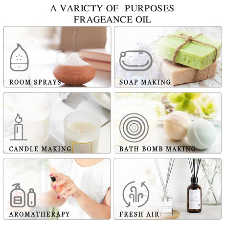 MAYJAM 4 Bottles Essential Oils Jasmine Lavender Eucalyptus Vanilla Sandalwood Frankincense Sweet Orange Patchouli Juniper Oil