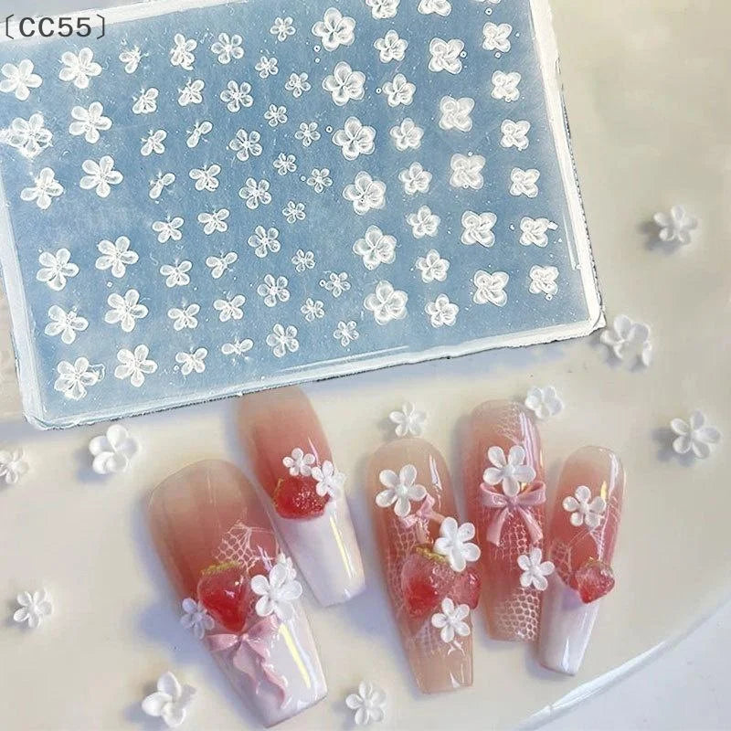 〔CC55〕3D Fruit Silicone Nail Mold Sweet Flower Petals Fairy Nails Templates DIY Nail Art Decor Manicure Template For Nail Charms