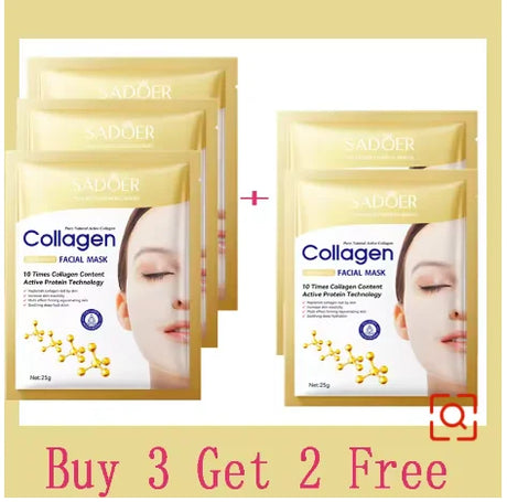 10pcs Korean Collagen Anti Wrinkle Facial Mask Fade Fine Lines Anti Aging Firm Skin Moisturizing Brightening Skincare Mask