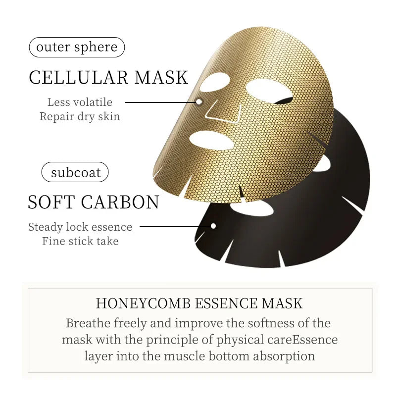 20pcs SADOER 24K Gold Moisturizing Facial Masks skincare Firming Nourishing Smooth Skin Rejuvenation Face Mask Sheets Mask