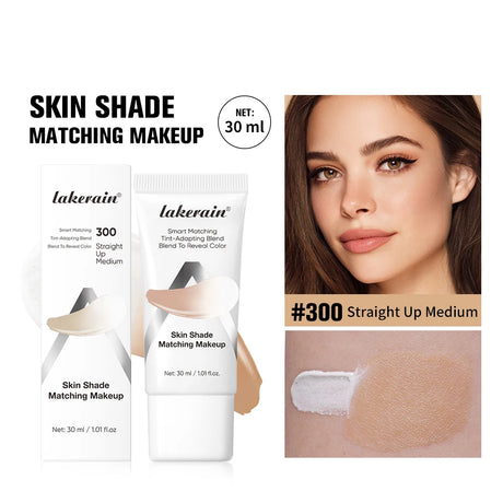 Lakerain Color Changing Liquid Foundation Coverage Skin Shade Matching Makeup SPF15 Moisturizing Even Toning Natural Makeup