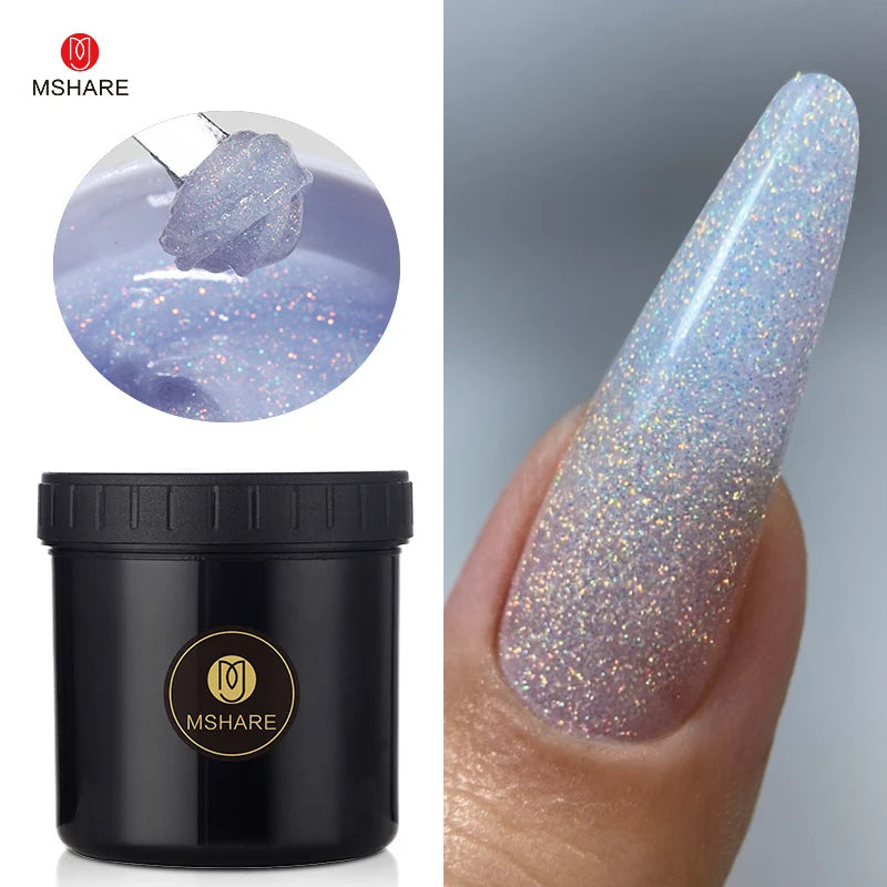 MSHARE 250g Clear Acrylic Gel Hard Gel For Nail Extension Pink Nude White Acrygel Hema TPO Free Builder Nail Gel French Nail Art