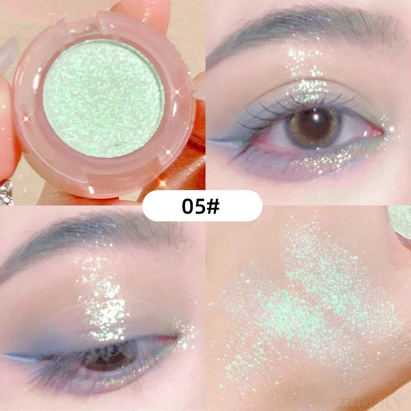 Monochrome Glitter Eyeshadow Pearlescent Highlighter Powder Makeup Diamond Eye Shadow Palette Bright Shiny Eye Makeup Cosmetics