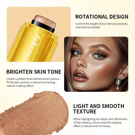 4Colors Highlighter Stick Brightening Skin Tone Contouring Natural Stereo Concealer Blush Multi-Purpose Stick