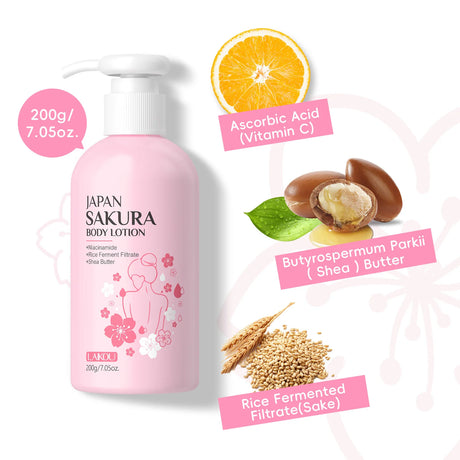 Laikou Cherry Blossom Body Lotion Moisturizing & Repairing Winter Chapped Skin Care Moisturizing Without Greasiness 200g/120g