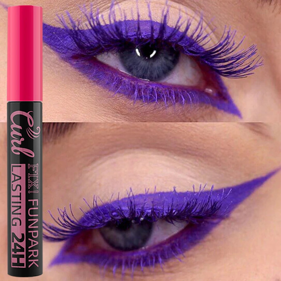 9 Color Mascara Thick Curl Waterproof Natural Eyelash Long Lasting Blue White Green Pink Black Eye Makeup Korean cosmetics