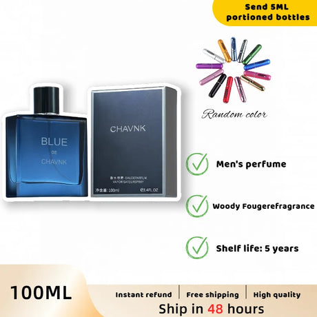 Classic Blue De Chavnk Eau De Parfum 50ml/100ml Pheromone Perfume for Men Gentleman Attract Women Body Spray Azure Fragrance