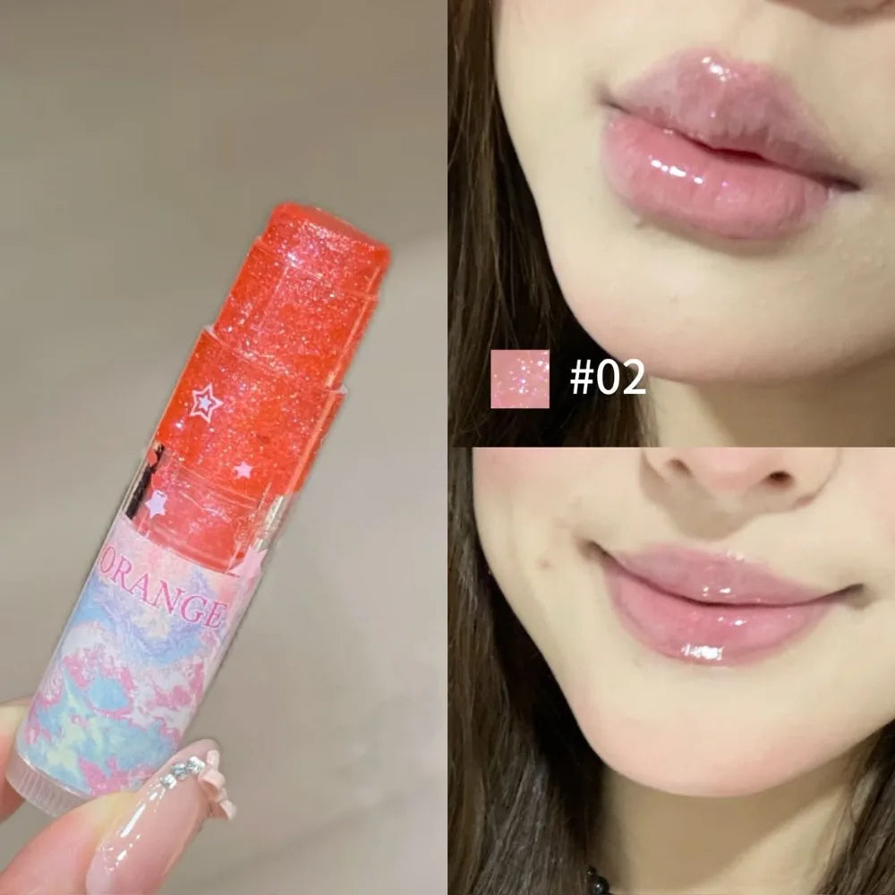 Fruit Jelly Shimmer Color-Change Lip Balm Hydrating Moisturizer Tinted Lip Care for Plump Juicy Lips Water Gloss Lipstick Makeup