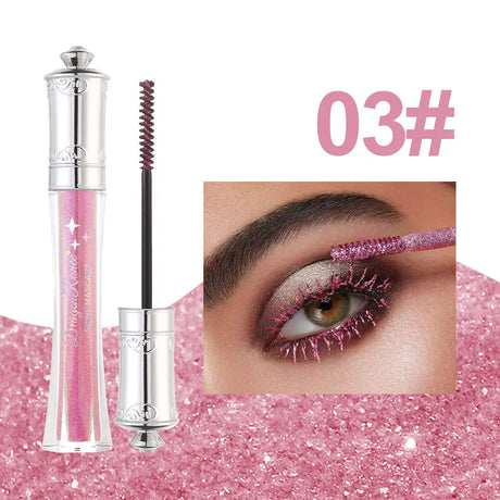 MLSMILE Shiny Pearlescent Colorful Mascara Waterproof Sweat Proof Quick Dry Lasting Matte Blue Mascara Glitter Gold Eyelashes