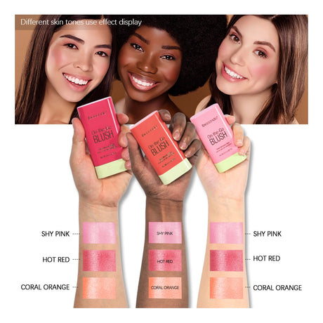 ibcccndc Rotating Blush Cream Tinted Moisture Stick Naturally Long-lasting Moisturizing Waterproof And Non-Removing Orange Blush