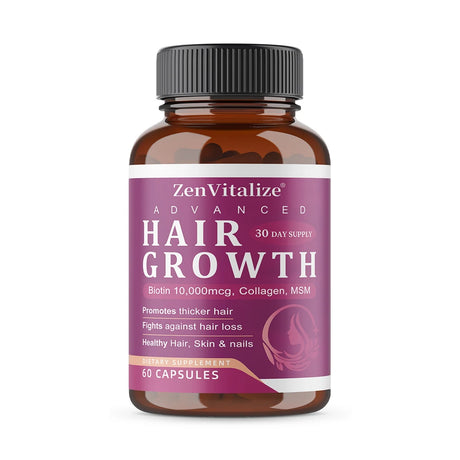 Hair Growth Vitamins for Women and Men - with Biotin & Saw Palmetto, Naturally Regrow Stronger & Healthier Hair, Skin and Nails