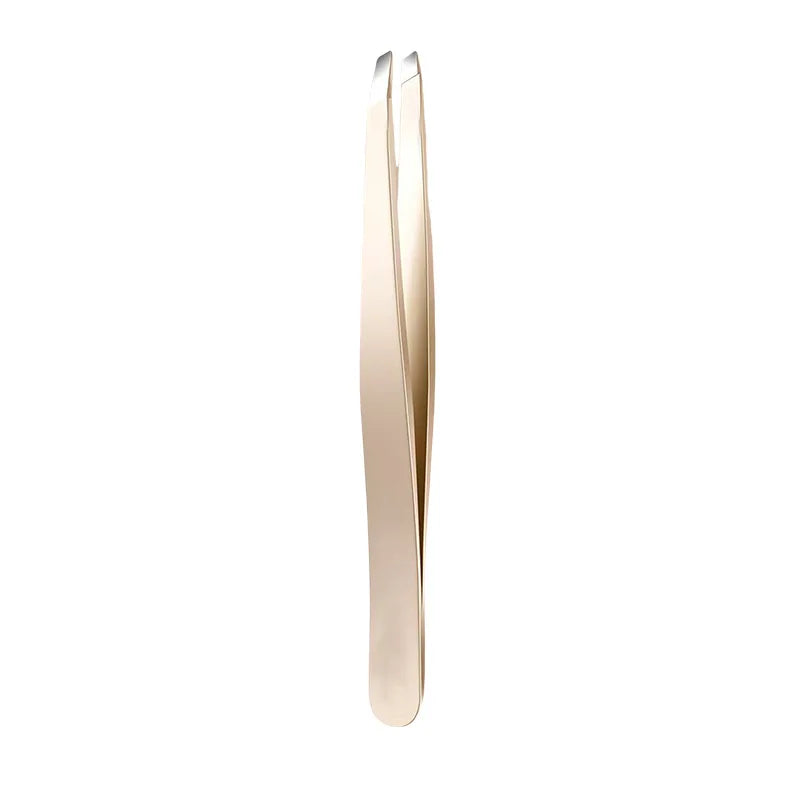 Stainless Steel Tweezers for Eyebrows, Facial Hair & Ingrown Hairs Removal - Precision Slanted Tips, Ergonomic Grip, No Electric