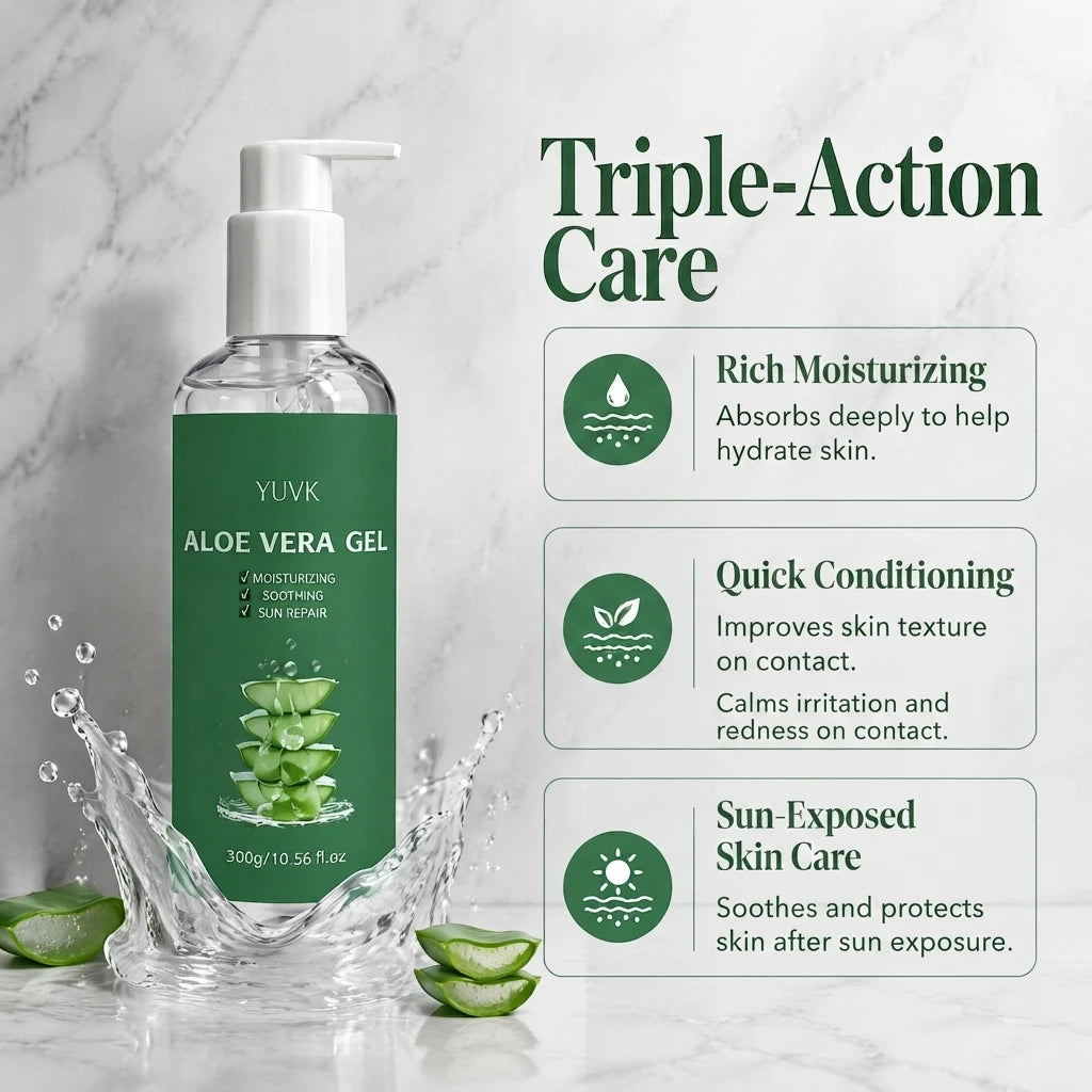 YUVK Aloe Vera Gel for Hydration and Moisture 300G