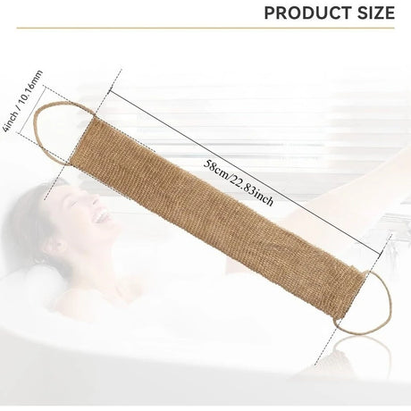Exfoliating Back Scrubber, Shower Bath Towel Strap with Handle