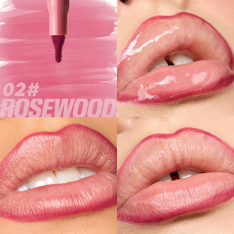 Plush Lip Brush Head Cherry Red Lip Liner Lip Contour Tint Lipstick Pencil Waterproof Velvet Brown Matte Lipliner Pencil Makeup