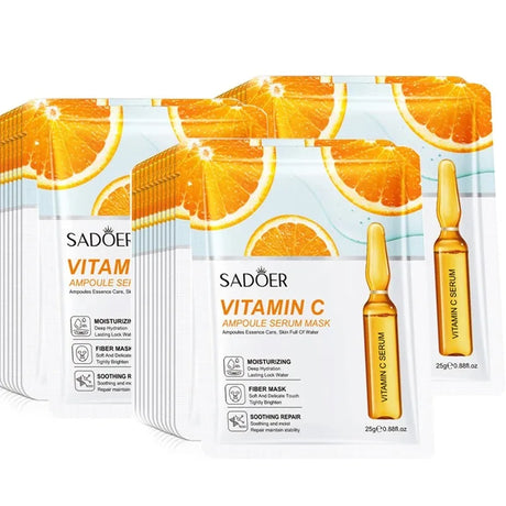 10-Piece Set Sadoer 24K Gold Vitamin C Hyaluronic Acid Mask Moisturizing Firming Hydrating Facial Care Mask Skincare Products
