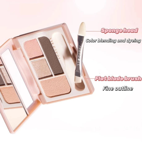 Judydoll 4 Colors Eyeshadow Palette Blush Eyeliner Eye Shadow Highlight Contour Palette Silkworm Plate Face Brighten Makeup