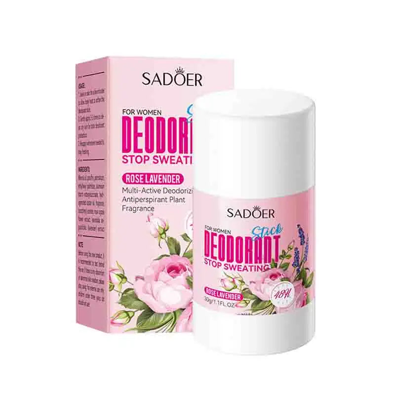 SADOER Women Anti Sweat Deodorant Roller Sweaty Body Armpits Underarm Neck Reduces Odor Skin Care