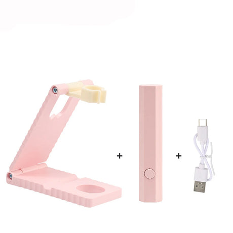 1pcs UV/LED Nail Lamp Set Handheld Light with Stand Rechargeable USB Gel Polish Nail Dryer For Quick Curing Manicure Tool