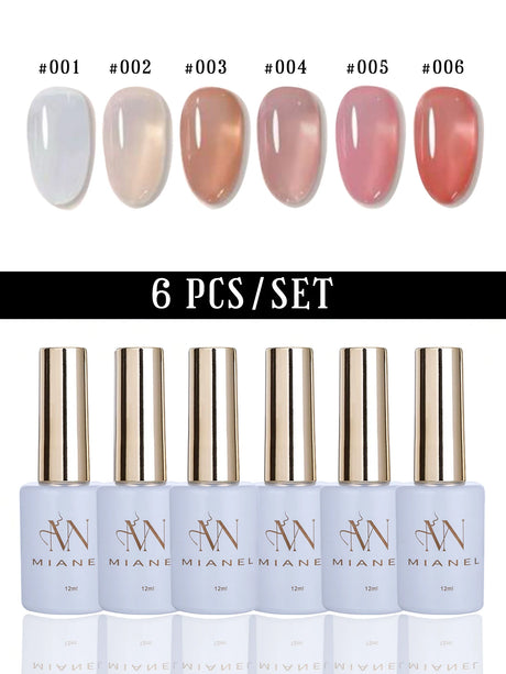 MIANEL 10ML Pure Desire Blush Jelly Gel Nail Polish 2026 New Ice Clear Nude Clear Nail Polish Pink Nails 1-9pcs
