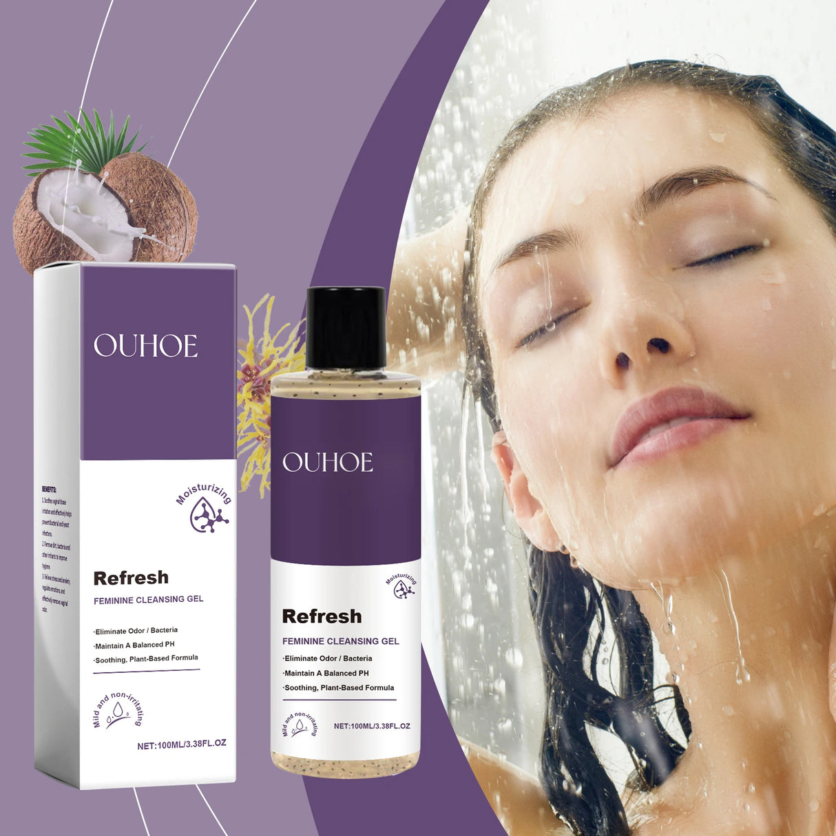 Feminine Wash Gel PH Balanced Long Lasting Moisturizing for Private Part Refreshing Cleansing Prevent Dryness Woman Healthy Care