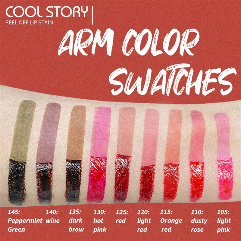 Black Brown Peel Off Lip Stain Transfer Proof Non-stick Cup Natural Lipgloss Lasting Waterproof Matte Tear-off Lip Tint Cosmetic