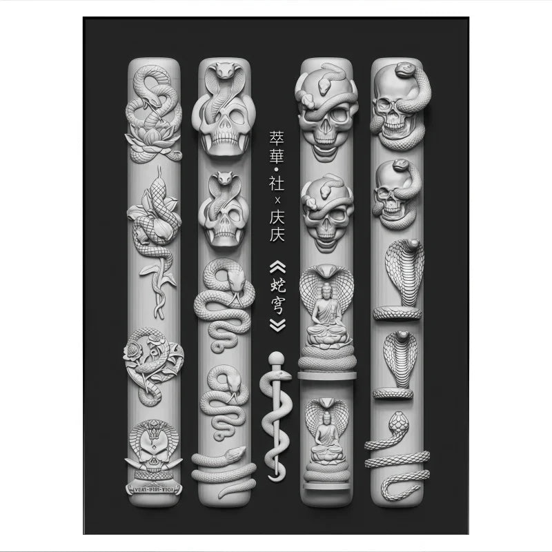 1 Pc Snake Pattern Silicone Nail Mold 3D Stereoscopic Nails Art Decorations DIY Manicure Tool Nail Template Mold