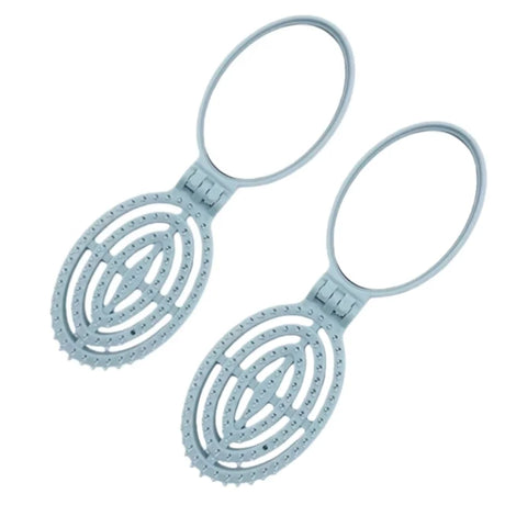 2-in-1 Foldable Comb Mirror Mini Portable Scalp Massage Comb Perfect for Travel Outgoing Use Easy to Carry Ideal Gifts