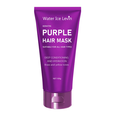 Purple Hair Mask - For blonde, platinum, bleached, silver, gray, ash, and brass-toned hair - Removes yellow tones and conditions dry, damaged hair - Cruelty-free and vegan