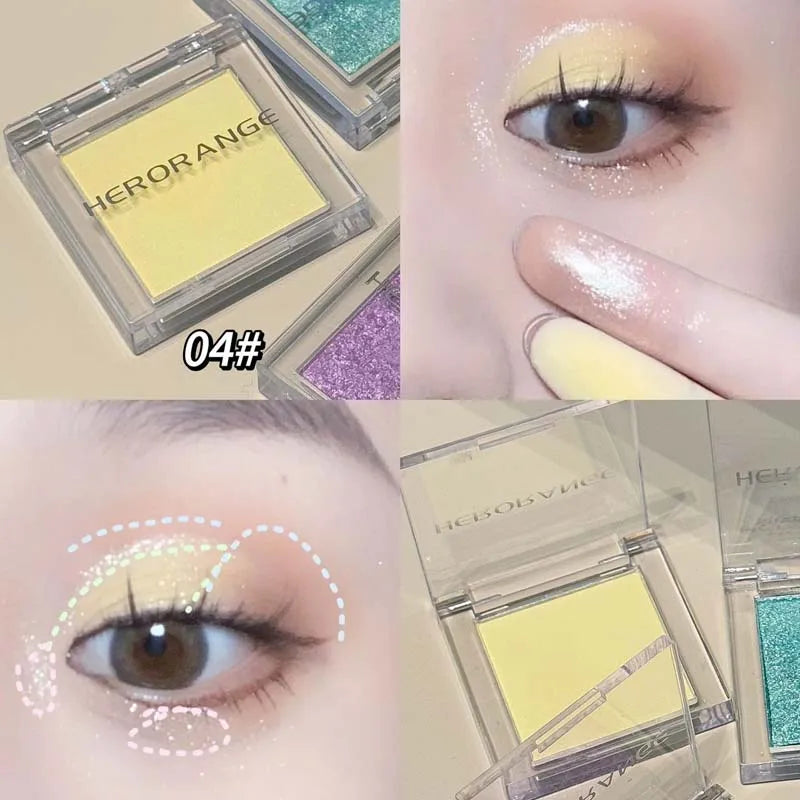 Makeup Yellow Matte Nude Eyeshadow Cream Silky Waterproof Soft Eye Shadow Pigment Green Blue Purple Monochrome Glitter Eyeshadow