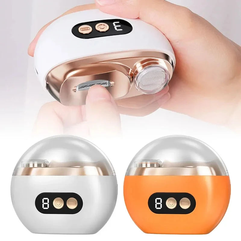 2 In 1 Electric Nail Clippers Manicure Anti-Splash Nail Trimmer for Baby Finger Toe Scissors Pedicure Thick Nails Cutter Tools
