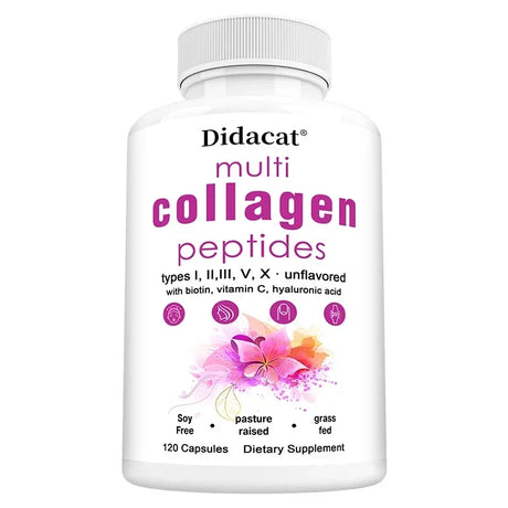 Multi Collagen Peptides Softgel - Type I, II, III, V, X for Women & Men, Supports Skin Hair Nail & Joint Health