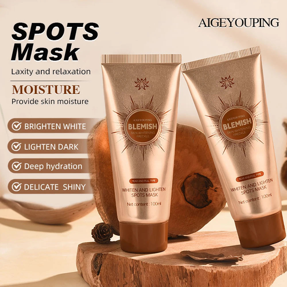 Whiten and Lighten Spots Mask Spots Peel-Off Facial Mask Anti-Blemish Freckle Brightening Mask Deeply Clean Pore Tightening Mois
