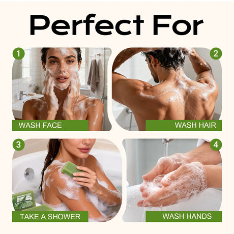 Aloe Vera Essential Oil Soap Deep Cleansing Oil Control Refresh Soothe Redness Face Body Shower Soap Bar Skin Care