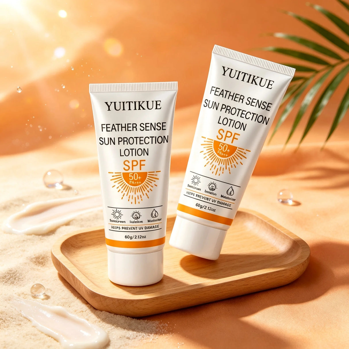 YUITIKUE SPF50+ PA++++ Sunscreen Lotion, Feather Light Sun Protection Isolation Moisturizing Cream 60g