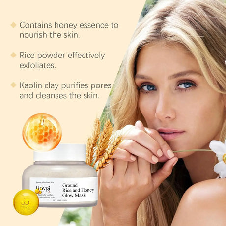 Rice Honey Glow Mask Moisturize Hydrating Nourishing Face Tightening Kaolinite Rice Raw Pulp Sleeping Clay Mask Korean Skin Care