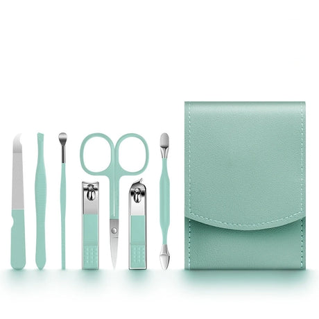 2023 New 7Pcs Portable Luxury Manicure Sets Pedicure Kits Colour Nail Clipper Set Personal Care Tools Eyebrow Scissors