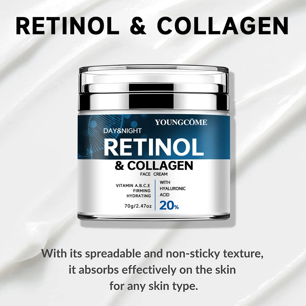 Retinol Collagen Face Cream Moisturiser Facial Anti Aging Whitening Skin Care Repair Fade Fine Lines Whitening Skin Shrink Pore