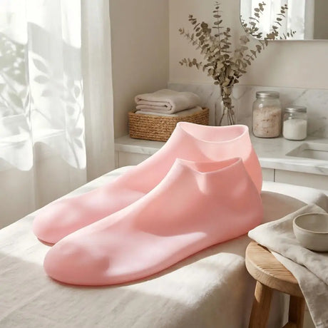 4pcs Silicone Moisturizing Socks Set, 1 Pair of Gloves And 1 Pair of Foot Covers, Reusable Spa Socks to Soften Feet And Hands