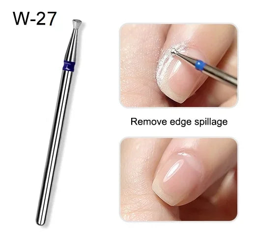 Diamond Ceramic Nail Drill Bits Milling Cutter For Manicure Left Right Rotary Cuticle Files Buffer DIY Nails Accessories Tools