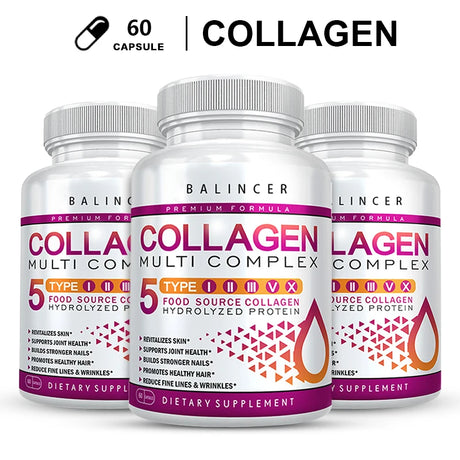 Multi Collagen Supplement - Skin Care Capsules, Firming Skin, Promoting Hair and Nail Growth, Anti-oxidant
