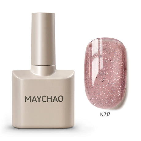 MAYCHAO Cherry Red Gel Nail Polish 12ml Glossy Semi Permanent Soak Off UV LED Frosted Gel Nails Base Painting Varnish