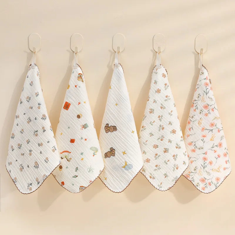 Washcloth Facecloth Baby Cotton Square Towels Handkerchief Muslin Cloth Feeding Bib Infant Wash Hand Face Wipes