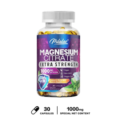 High Absorption Magnesium Citrate Capsules 1000 Mg - for Muscle, Nerve, Bone and Heart Health
