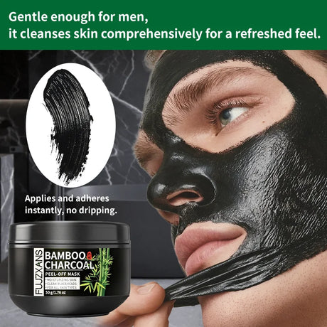50g Bamboo Charcoal Peel-Off Mask Deep Cleansing Blackhead Removal Black Mud Skin Fresh Hydrated - Blackheads Removal Mask