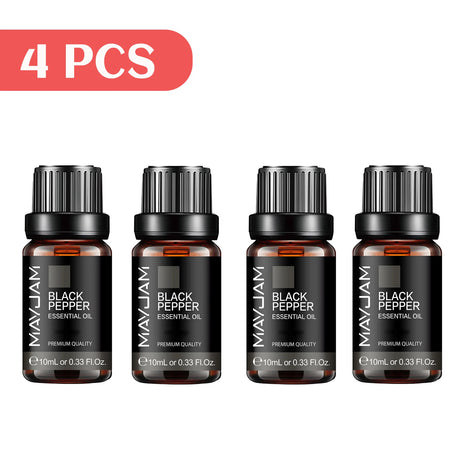 MAYJAM 4 Bottles Essential Oils Jasmine Lavender Eucalyptus Vanilla Sandalwood Frankincense Sweet Orange Patchouli Juniper Oil
