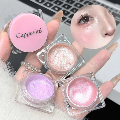 Pink Glitter Highlighter Gel Waterproof Pearlescent Purple Gray Diamond Brighten Lying Silkworm Eyeshadow Liquid Facial Makeup