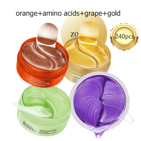 240pcs=120pairs Eye patches Hyaluron Acid & Gold & Seaweed & Black Pearl Hydrating Moisturizing Crystal Collagen Gel Eye Mask