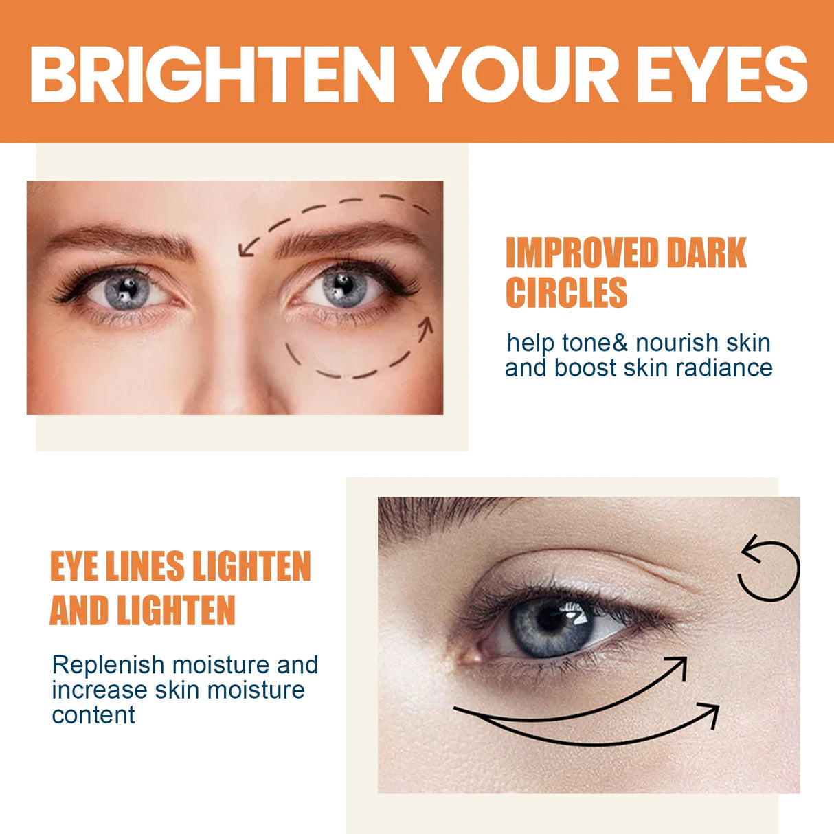 Vitamin C Eye Cream Nourishing Remove Dark Circles Fade Fine Lines Enhance Skin Elasticity Glowing Eye Skin Cream